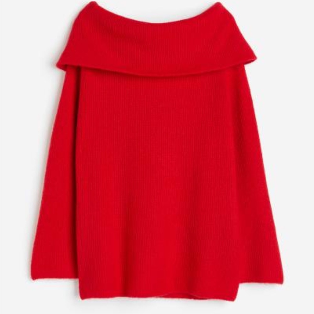H&M rib knit off the shoulder sweater